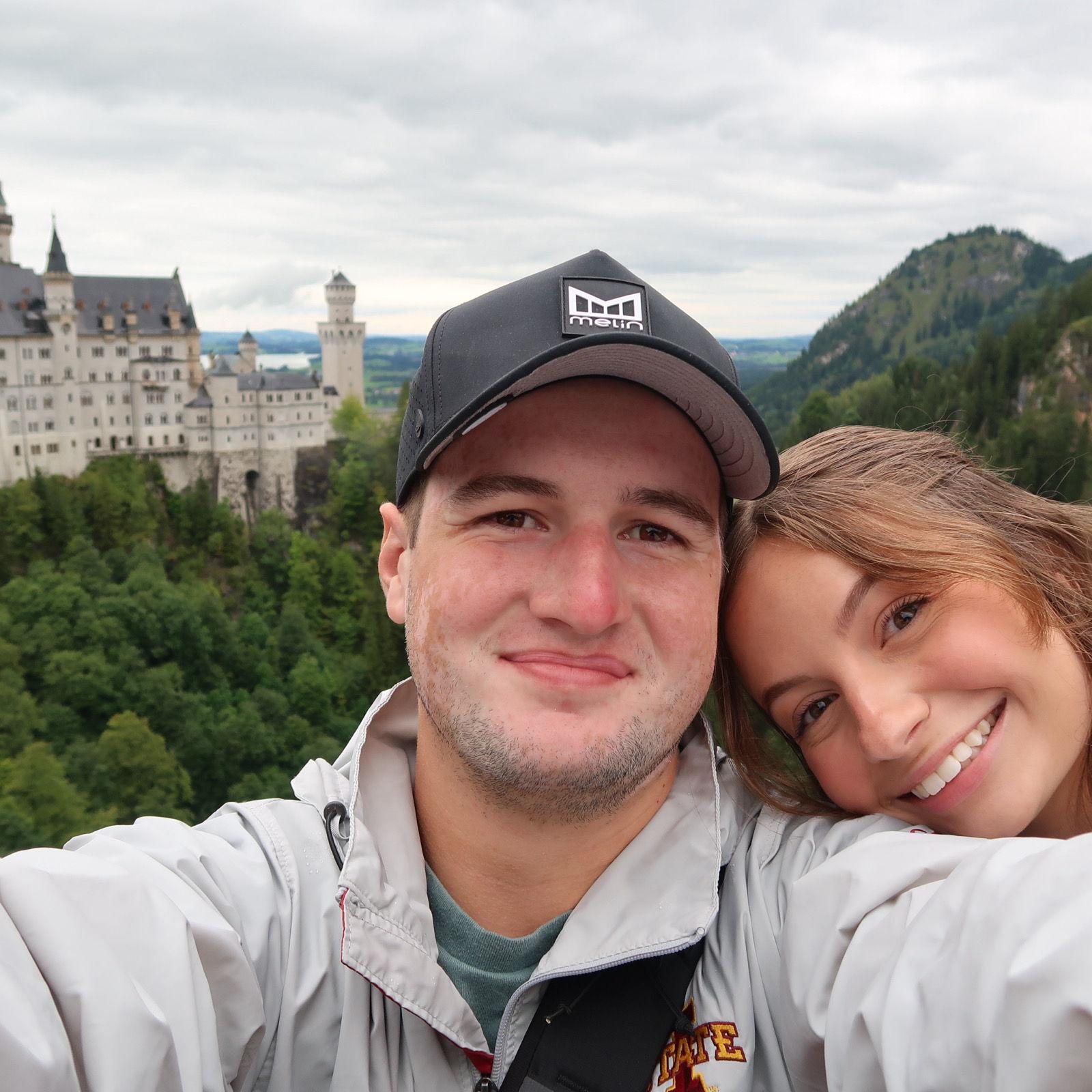 Location: Neuschwanstein Castle in Schwangau, Germany. We've had the privilege of traveling to over 10 countries together across Europe. Laura loves to plan our trips!
