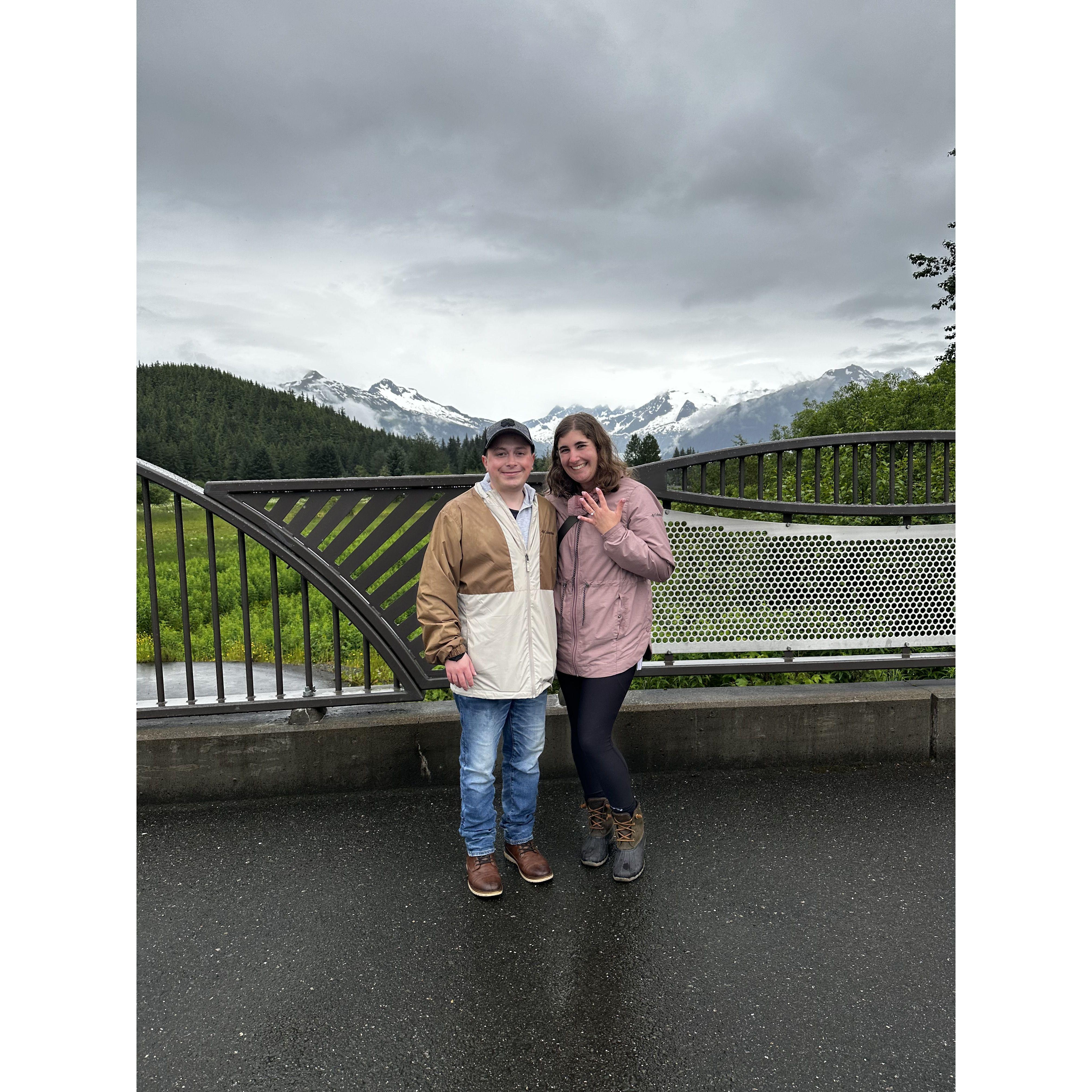 Right after Dylan proposed to Claire! Juneau, AK. Summer 2025