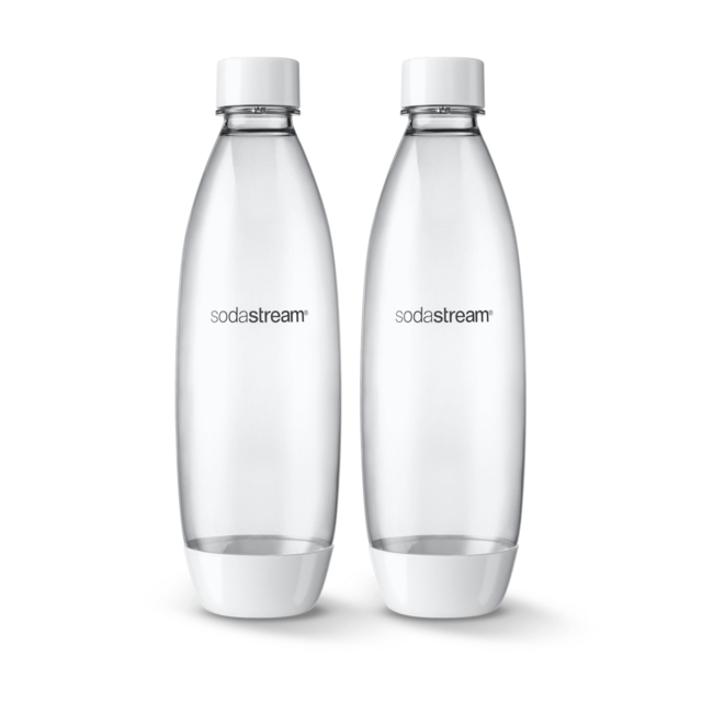 1 L White Slim Bottles Twin Pack