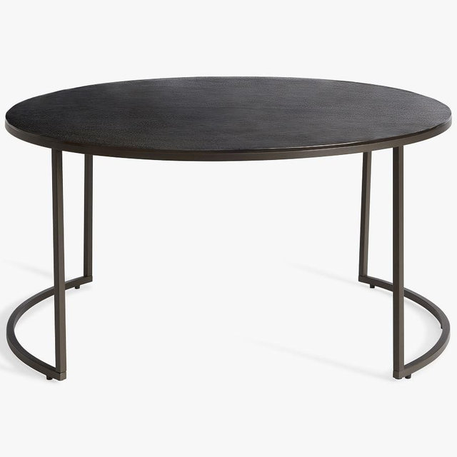 Duke Round Metal Nesting Coffee Tables, Bronze, Large