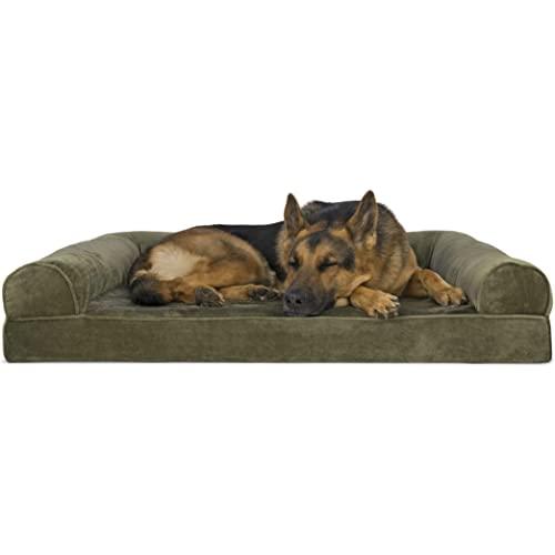 Furhaven Pet - Two-Tone Orthopedic L Shaped Corner Sofa Dog Bed, Plush Orthopedic Sofa Dog Bed, and More for Dogs and Cats - Multiple Colors, Sizes, and Styles