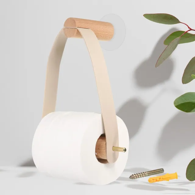 Unique Bargains Wood Toilet Paper Holder 1 Pc White