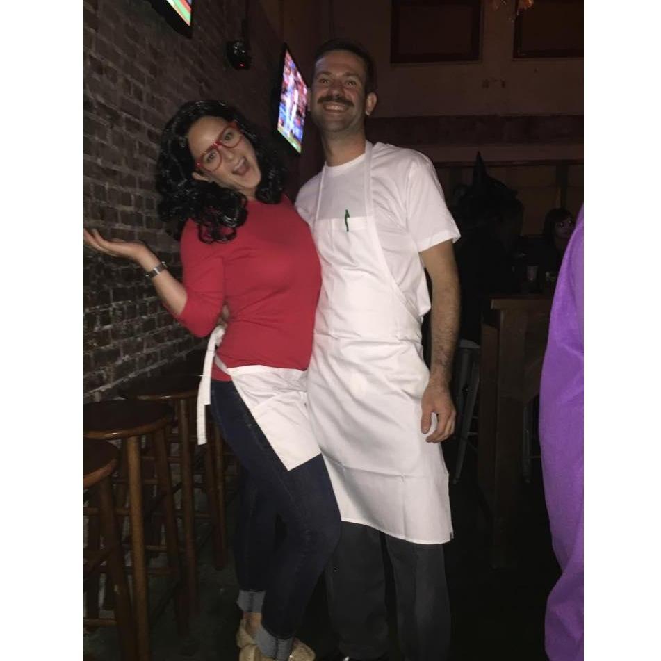 First Halloween couples costume as Linda and Bob from Bob's Burgers