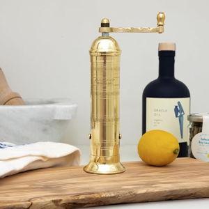 The Original Greek Pepper Mill 8 Inch Tall | European Pepper Mill Grinder with Crank Handle