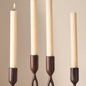 Fluted Taper Candles, Set of 4, Ivory