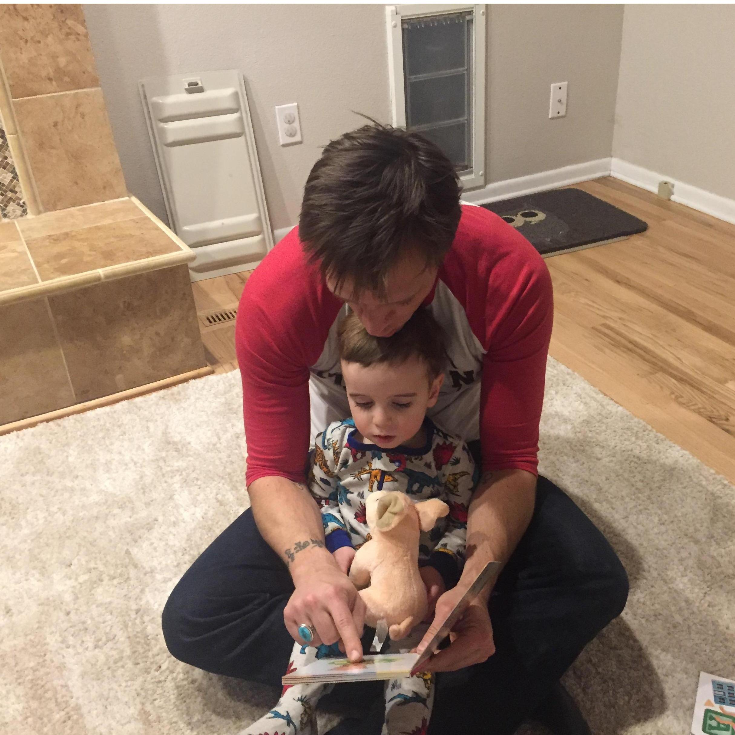Emory and Uncle Jono.  The first thing Emory does after saying hello to me is ask, "Where's Nono?"