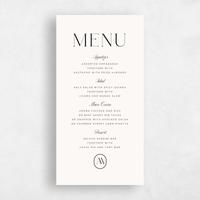 Beige Wedding Menu - Conrad