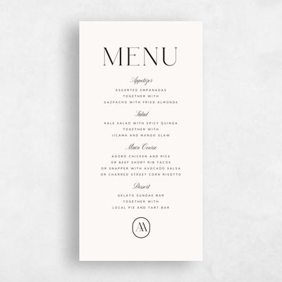 Beige Wedding Menu - Conrad