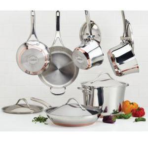 Anolon - Nouvelle Copper Stainless Steel 11 Piece Cookware Set