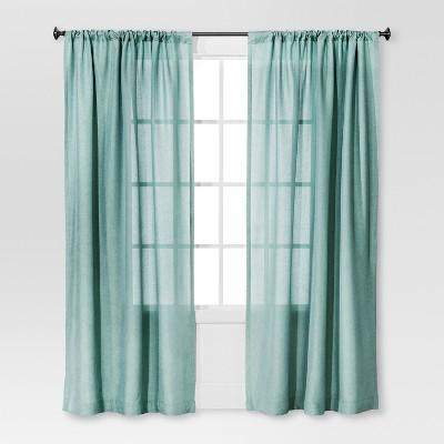 Solid Metallic Window Curtain Panel Blue (54"x84") - Threshold™