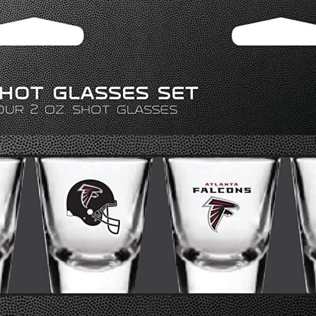 NFL Atlanta Falcons Shot Glass Set4 Pack Shot Glass Set, Team Colors, One Size