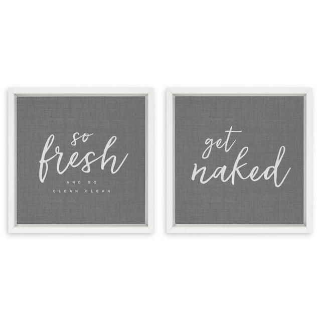 Kate And Laurel® Sylvie Fresh Bathroom 2-Piece 13-Inch x 13-Inch Framed Canvas Wall Art
