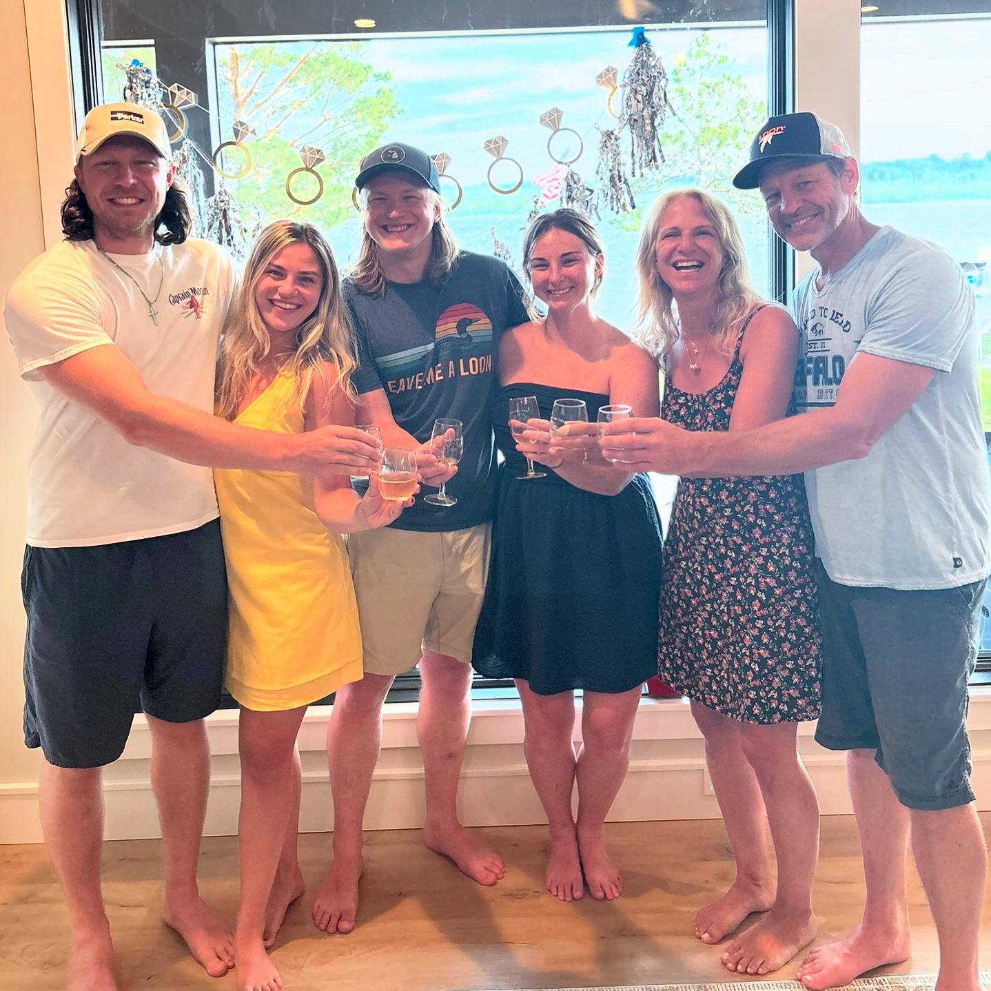Our suprise engagement toast this past fourth of July in Belliare!