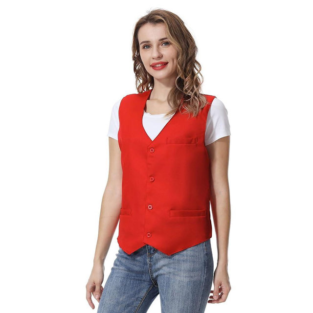 TopTie Unisex Button Vest Work Wear Uniform Vest