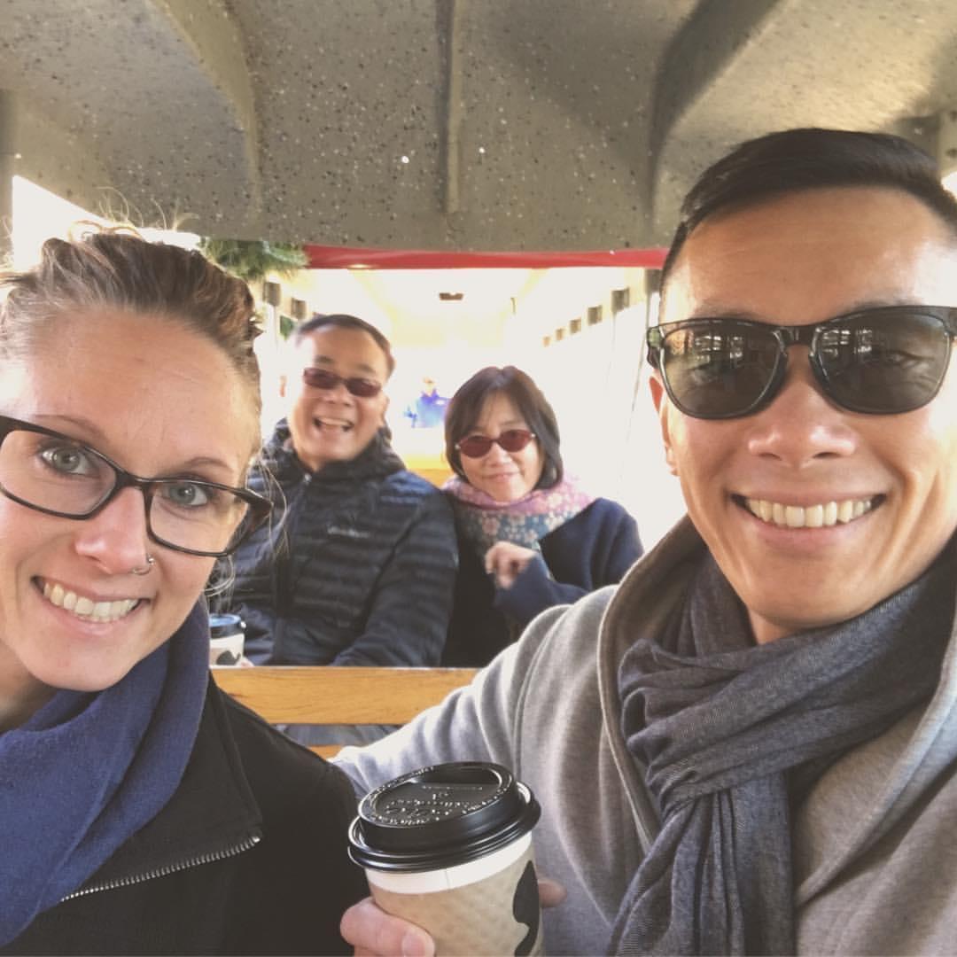 Train Ride with Mark's parents.
