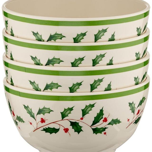 Lenox 870016 Holiday Melamine 4Pc All Purpose Bowl Set, 18 ounces