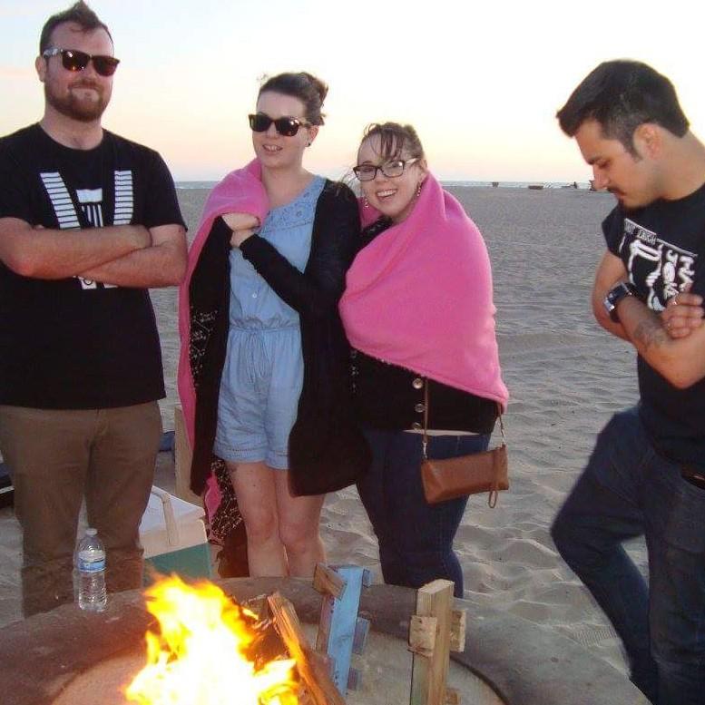 The bride, groom, maid of honor, Natasha and groomsmen, Jeff.