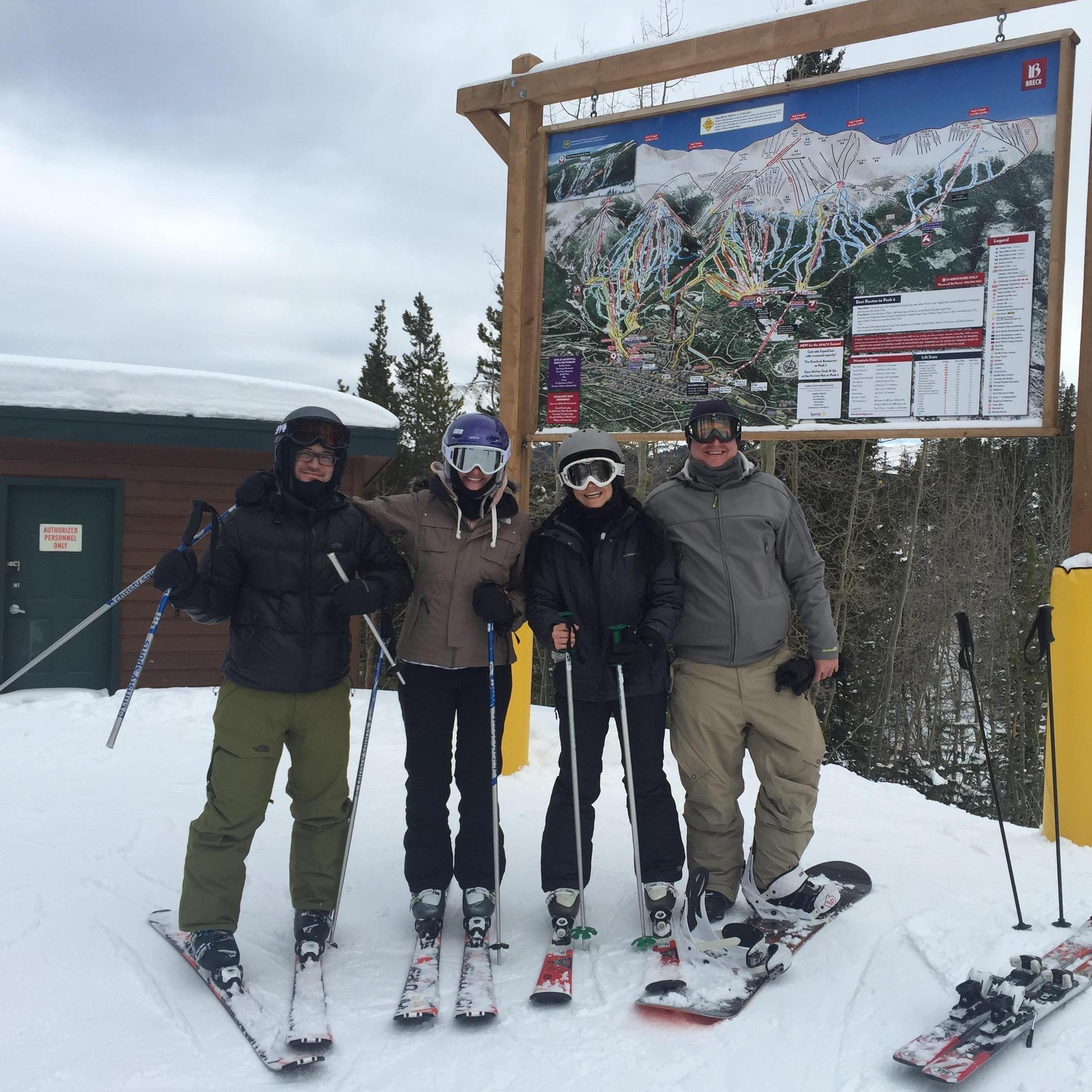 Skiing in Breck with Colorado friends.