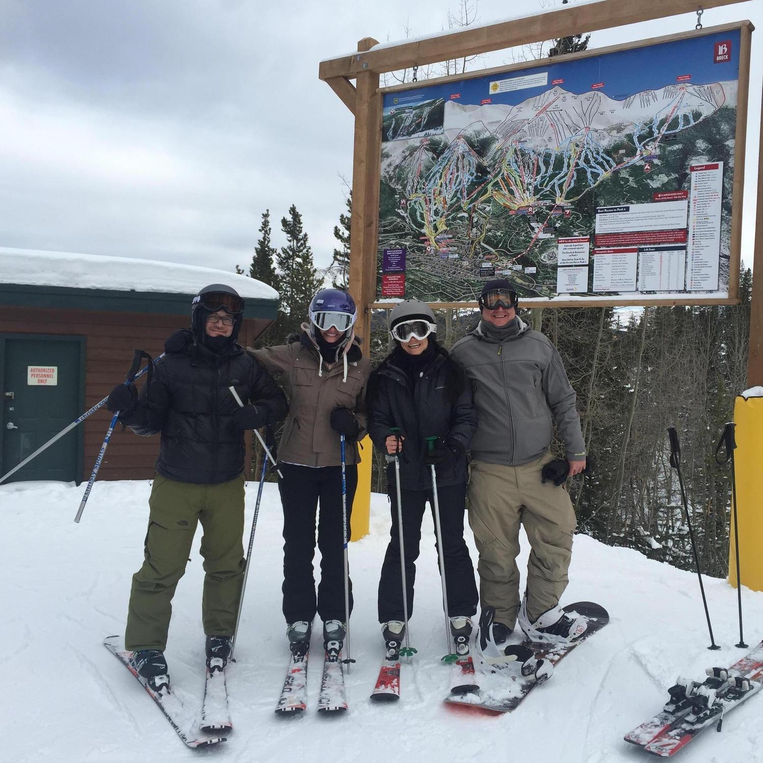 Skiing in Breck with Colorado friends.