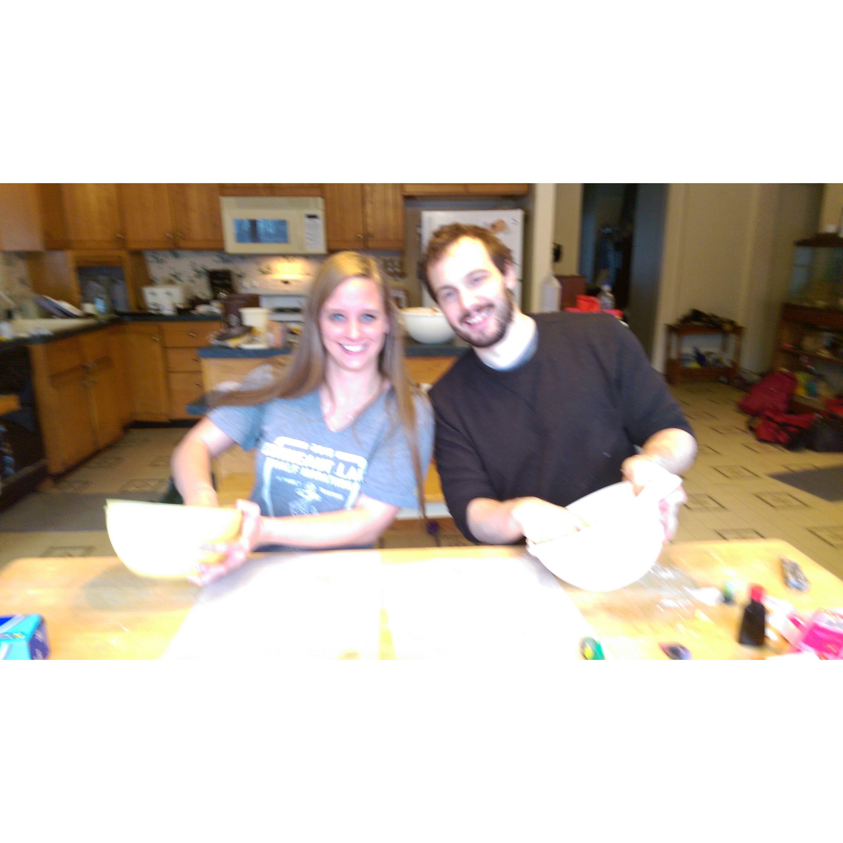 Scott's first time participating in the Moyer family tradition of Christmas cookies!