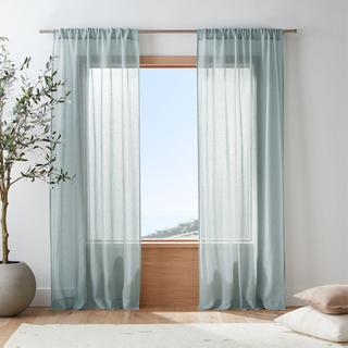 European Flax Certified Linen Sheer Window Curtain Panel