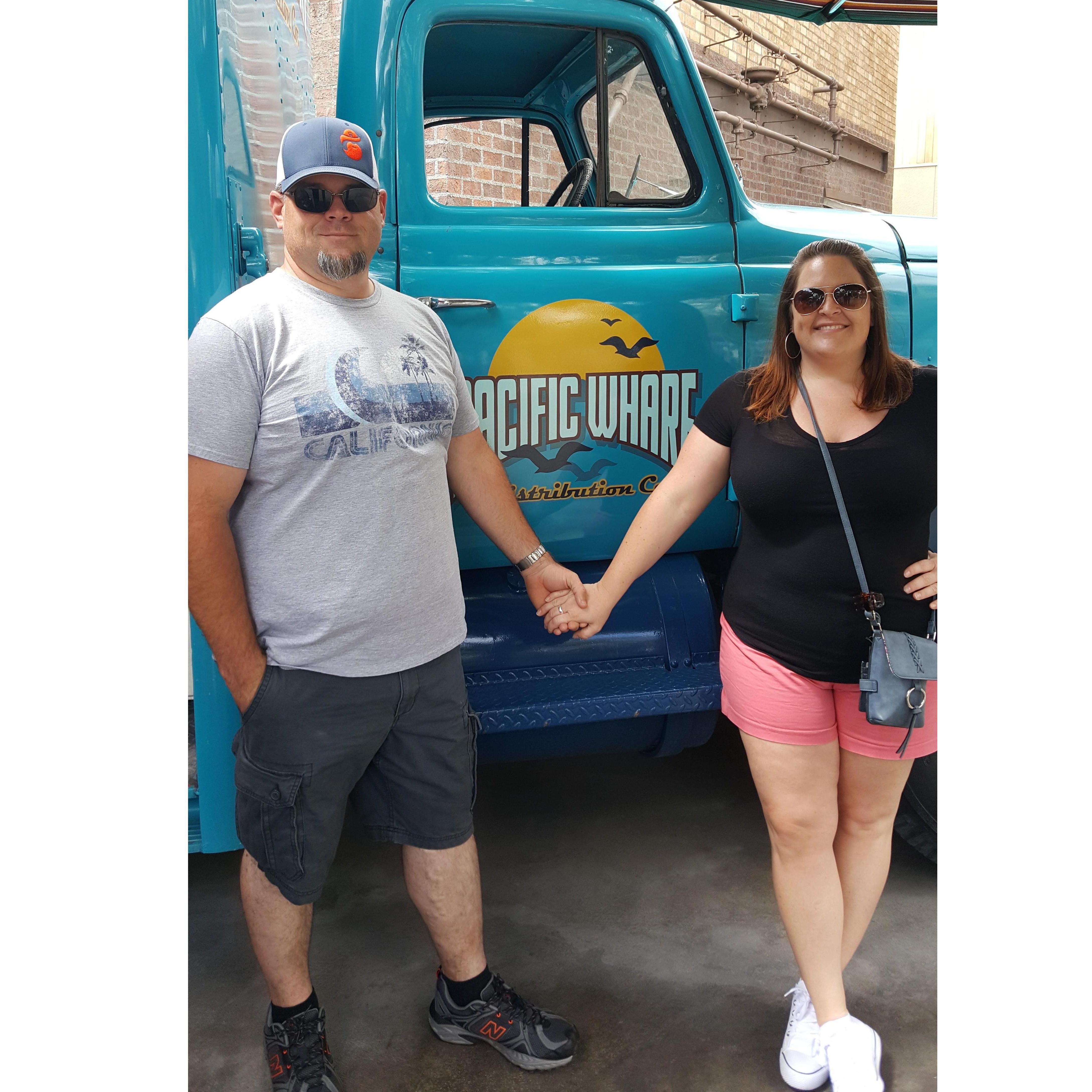 Disneyland May 26th 2017, the day after he proposed.  His dad took this one.  He takes great pics!