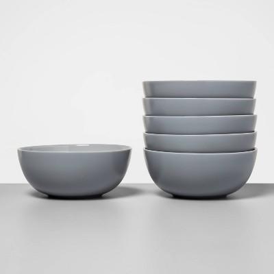 16oz 6pk Glass Bowls Gray - Made By Design™