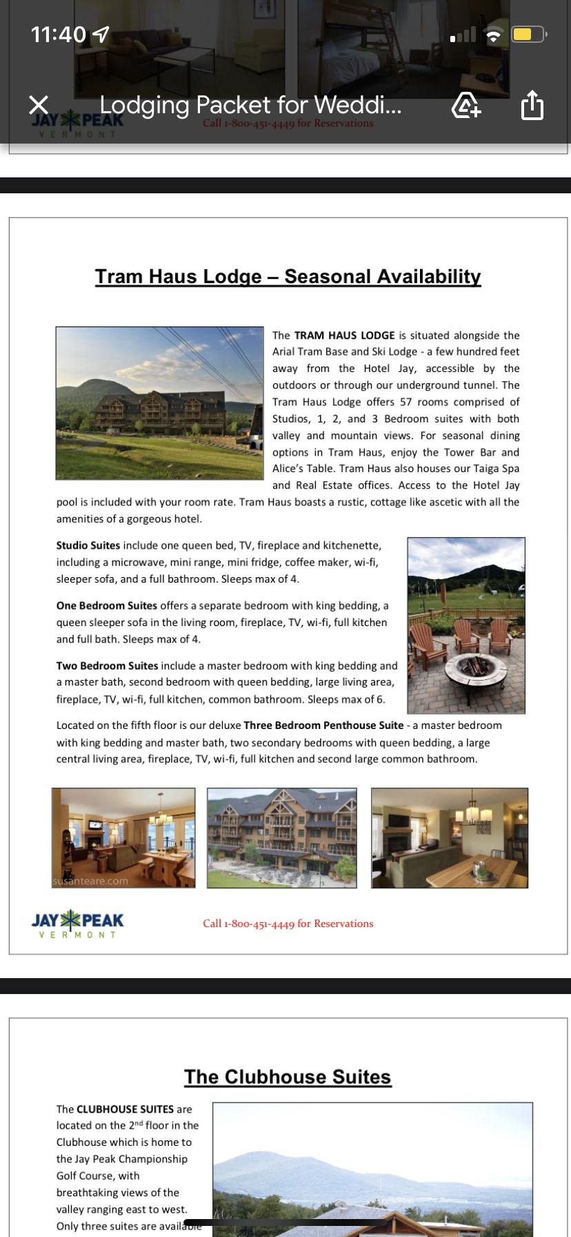 Lodging and booking information: Tram Haus Lodge