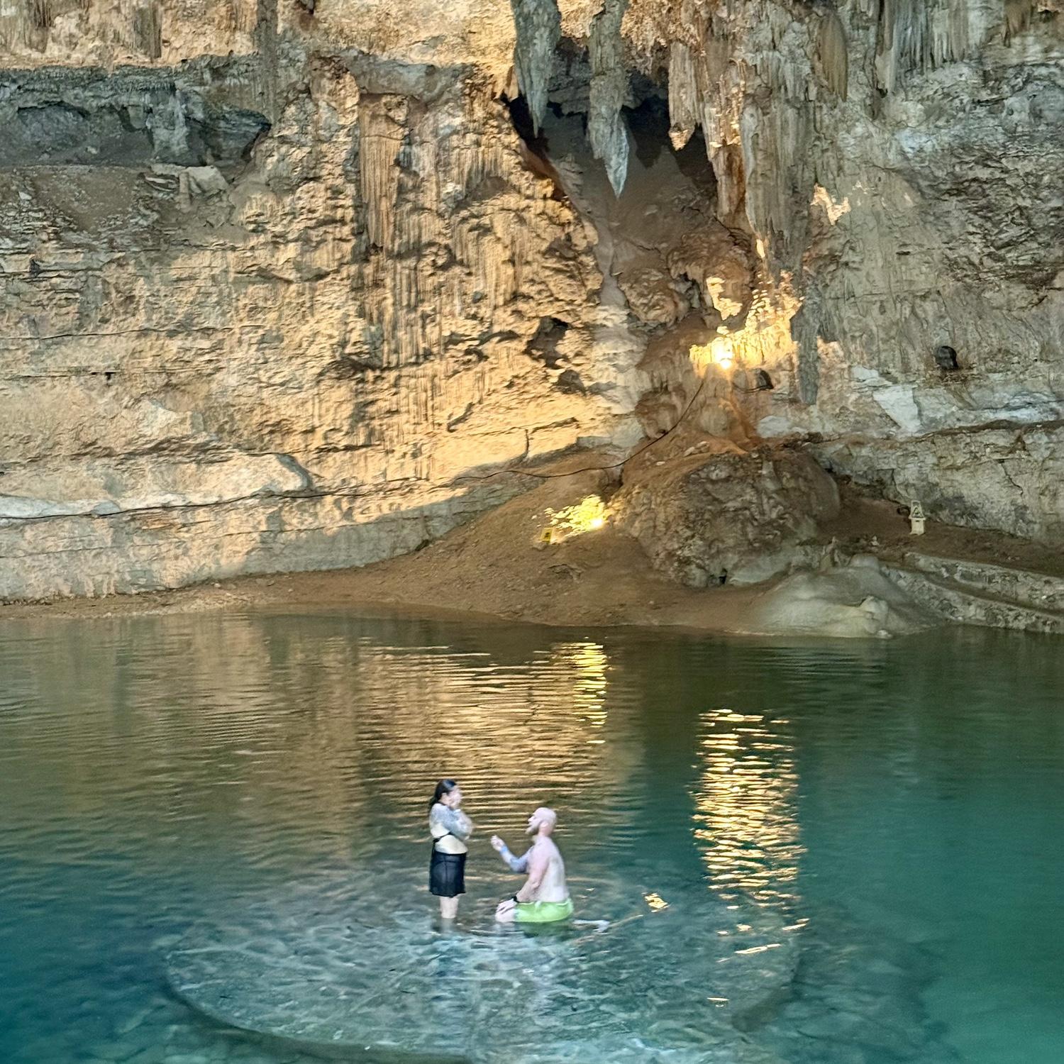 Joe proposed at Cenote Suytun in Valladolid, Mexico on the last full moon of 2025.
