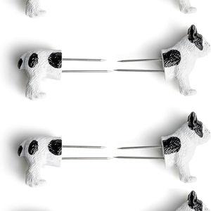 Outset Corn Holders, Frenchie Design, Set of 8