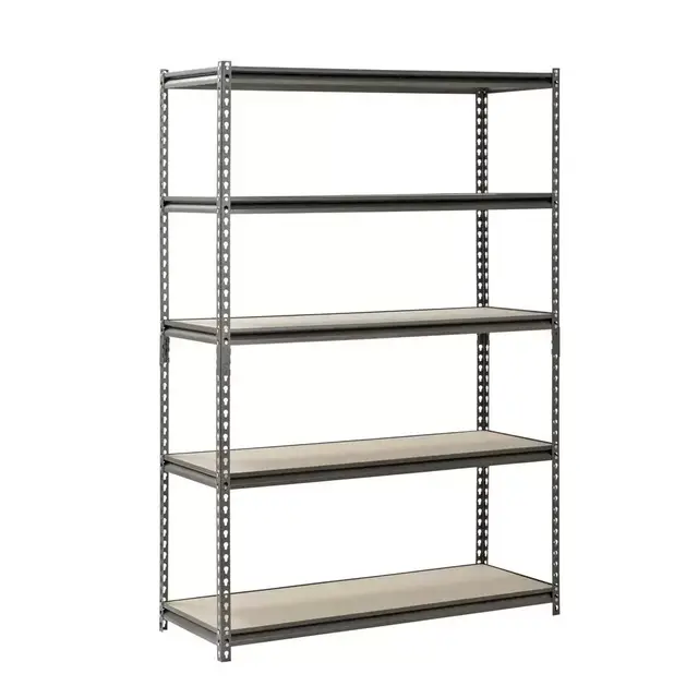 Silver 5-Tier Boltless Steel Garage Storage Shelving (48 in. W x 72 in. H x 18 in. D)