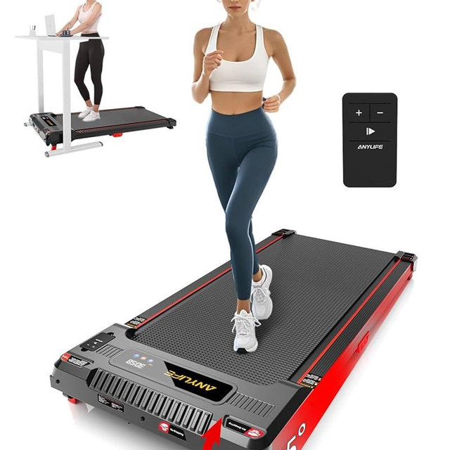 Walking Pad Treadmill, Anylife Incline Walking Pad Under Desk Treadmill 330lb Capacity, 2.5HP Portable Treadmills for Home, Compact Treadmill Small Running Pad with LED Display, Remote Control