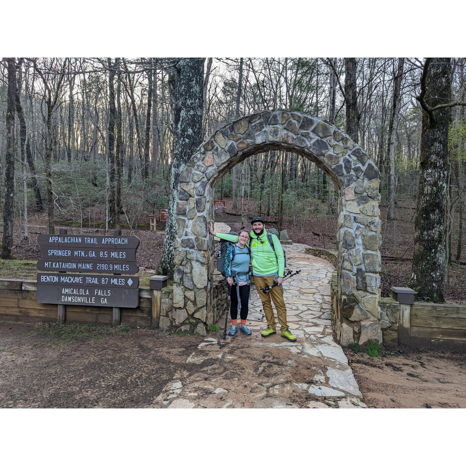 The beginning of the best journey of our lifetime (so-far!) The southern terminus of the Appalachian Trail GA, 04/07/2022 <3
