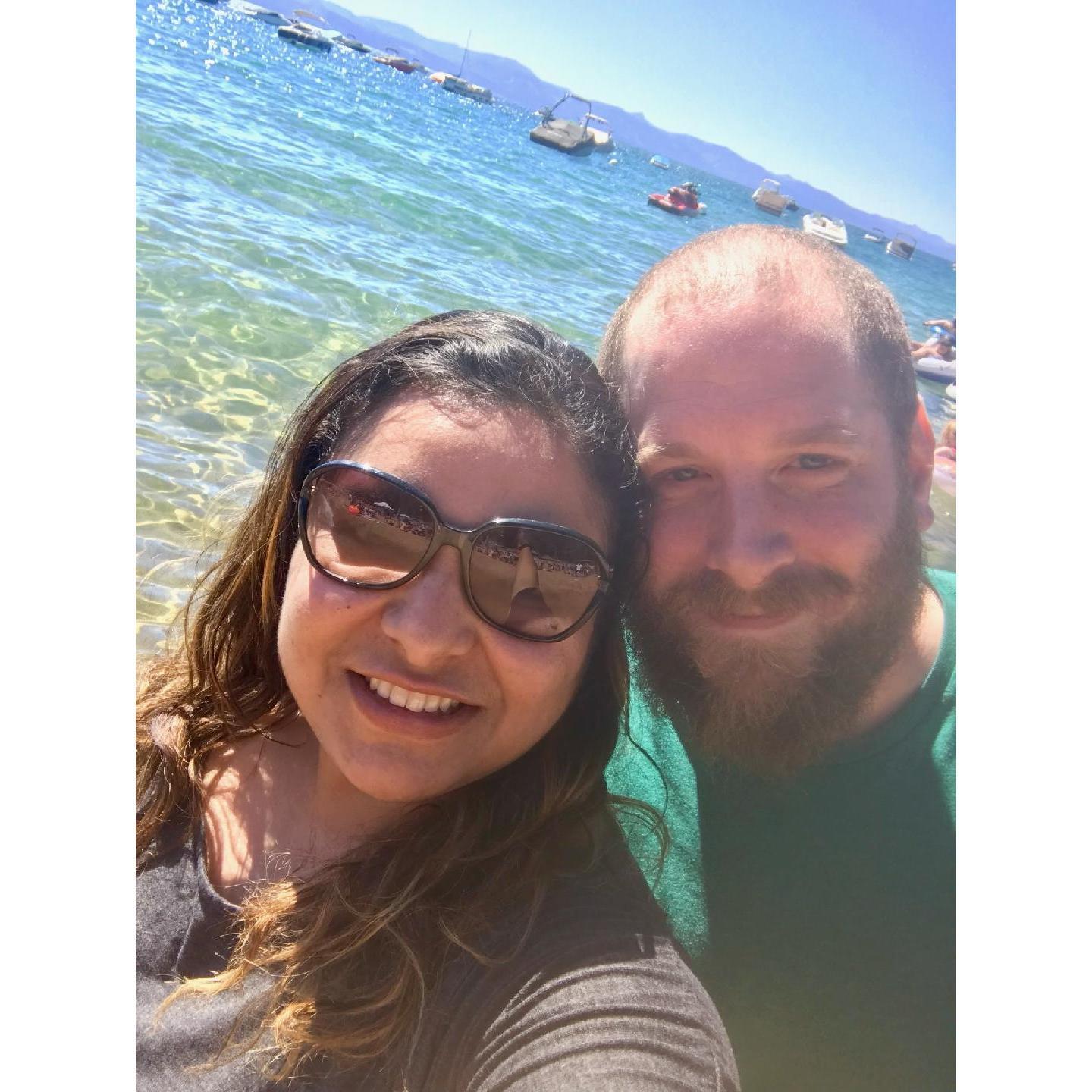At Lake Tahoe (one of our first trips together)