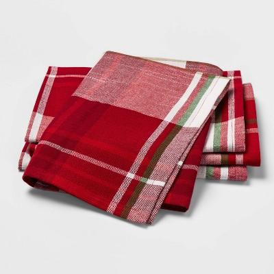4pk Holiday Plaid Square Napkins - Threshold™