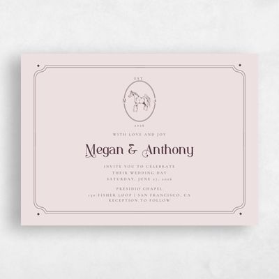 Light Mauve, Pink Wedding Invitation - Brisbee Landscape