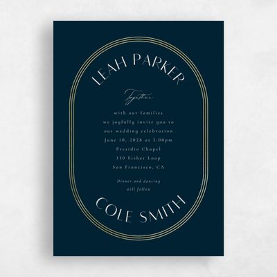 Darkest Teal, Blue Wedding Invitation - Tatum Classic Foil