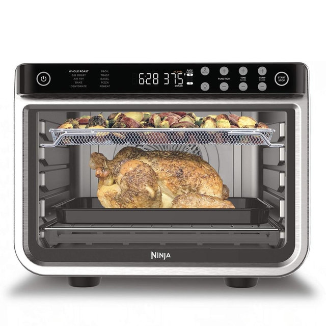 Ninja - Foodi 10-in-1 Smart XL Air Fry Oven, Countertop Convection Oven with Dehydrate & Reheat Capability - Stainless Silver