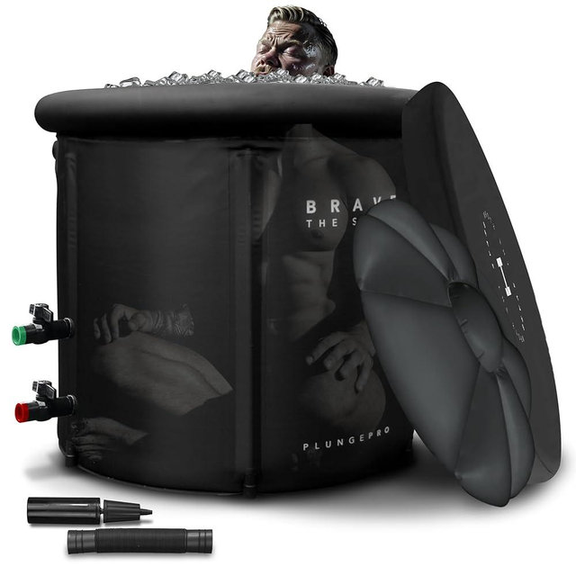Cold Plunge Tub for Ice Baths at Home - 110 Gal Outdoor & Indoor Cold Water Plunge Tub with Lid - Water Chiller Compatible - XL Recovery Cold Plunge for Athletes - Portable Ice Bath & Accessories