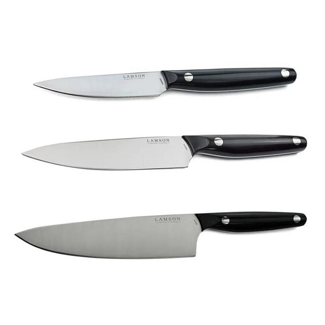 Lamson Vintage 3-Piece Cook's Set, Noir (POM) Handles