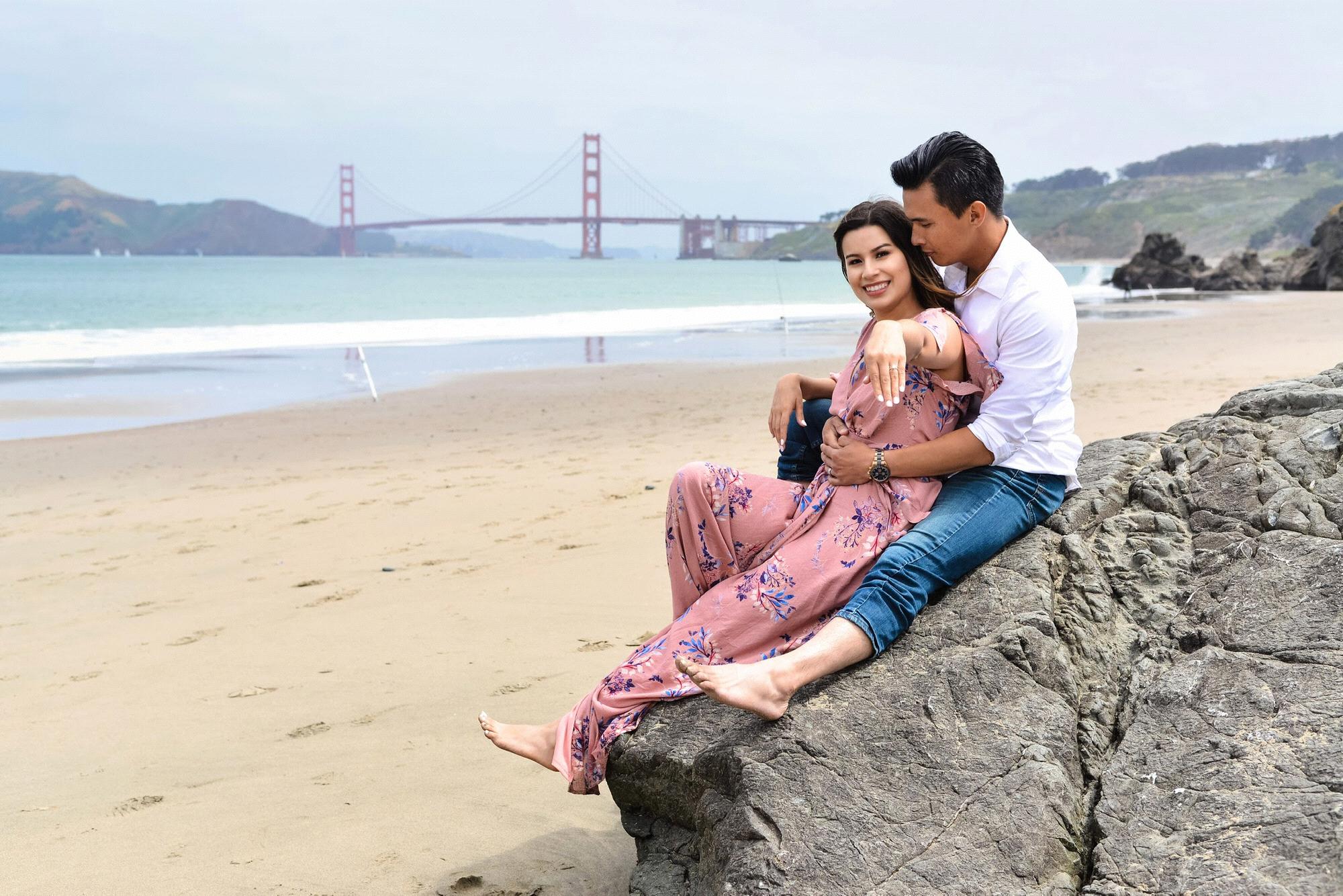Engagement photo shoot at China Beach