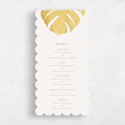 Beige Scalloped Wedding Menu - Maui Foil