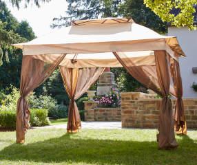 Wilson & Fisher Tan Pop Up Canopy with Netting, (11' x 11')