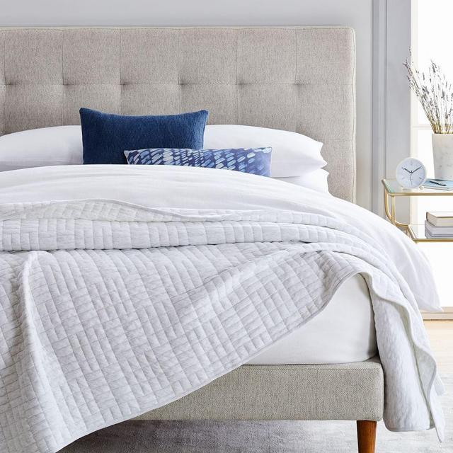 Cotton Jersey Cloud Blanket, Full/Queen, Light Heather Gray