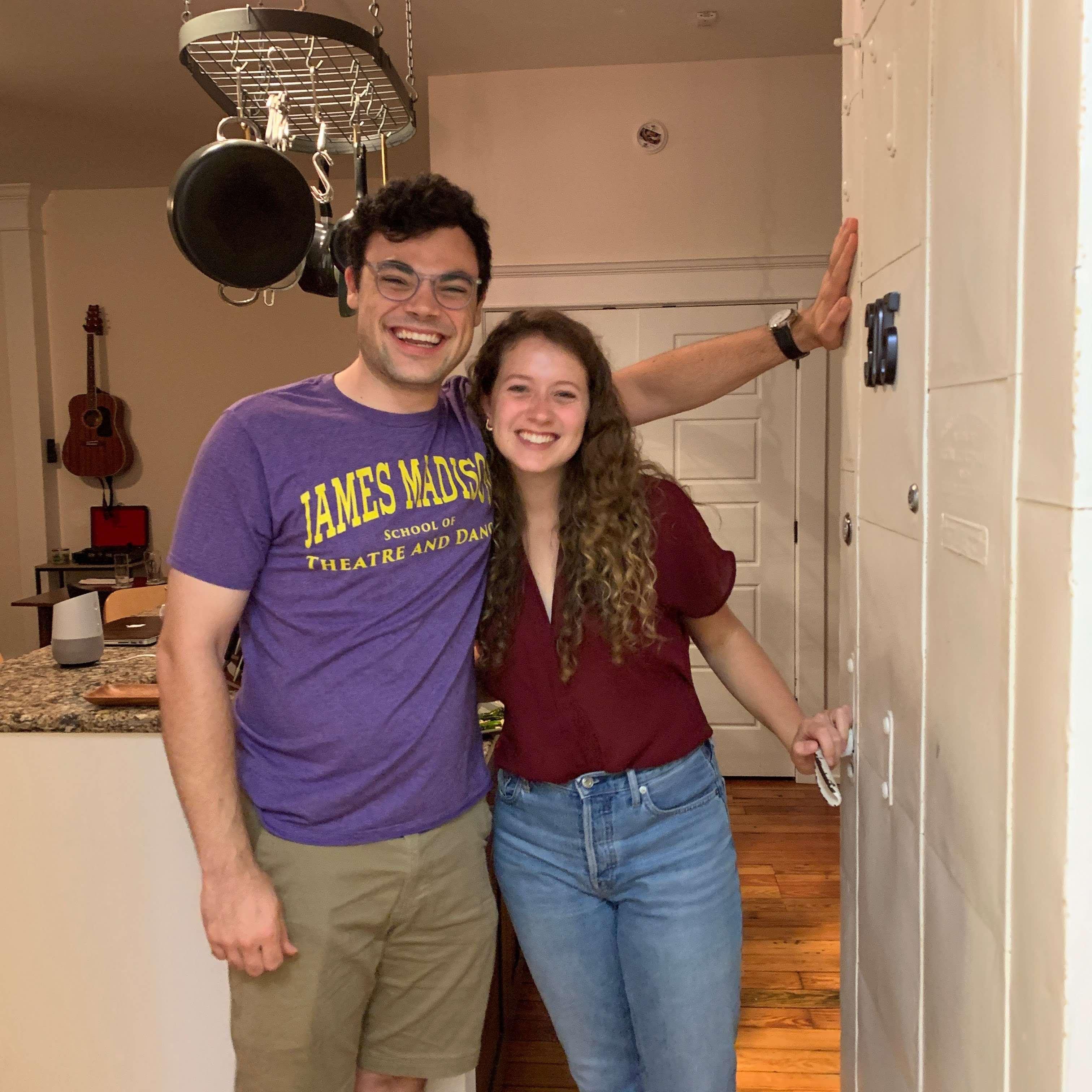 at the entrance to our first apartment