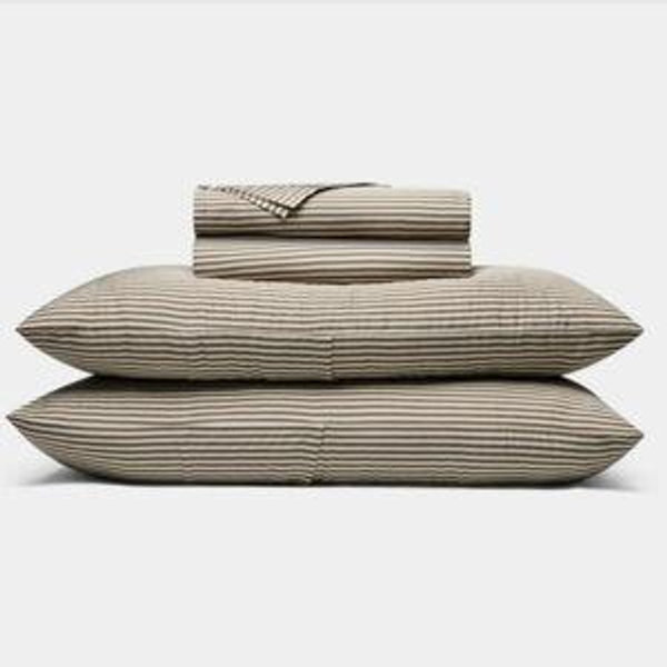Cozy Earth Bamboo Sheet Set, King, Classic Stripe in Ebony