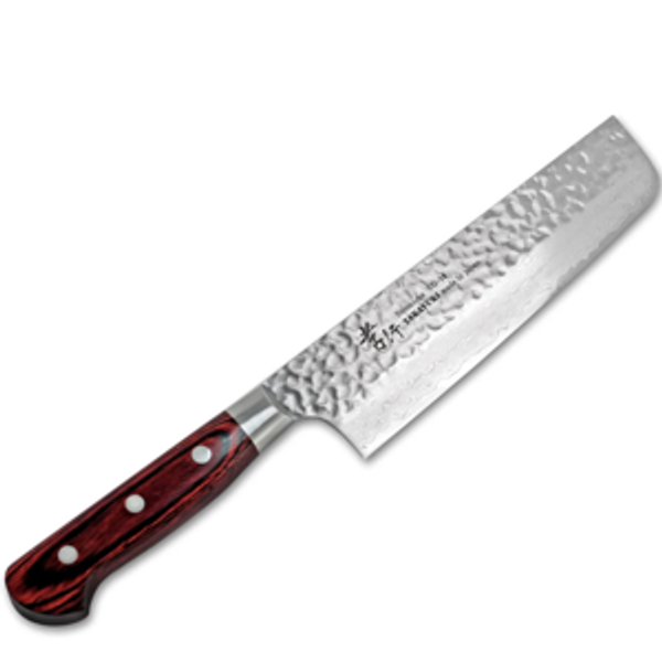 Sakai Takayuki Damascus Hammered VG-10 Nakiri 160mm (6.3")