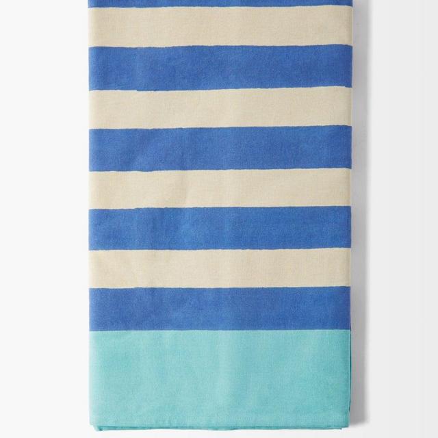Lisa CortiNizam 180cm x 270cm striped cotton tablecloth