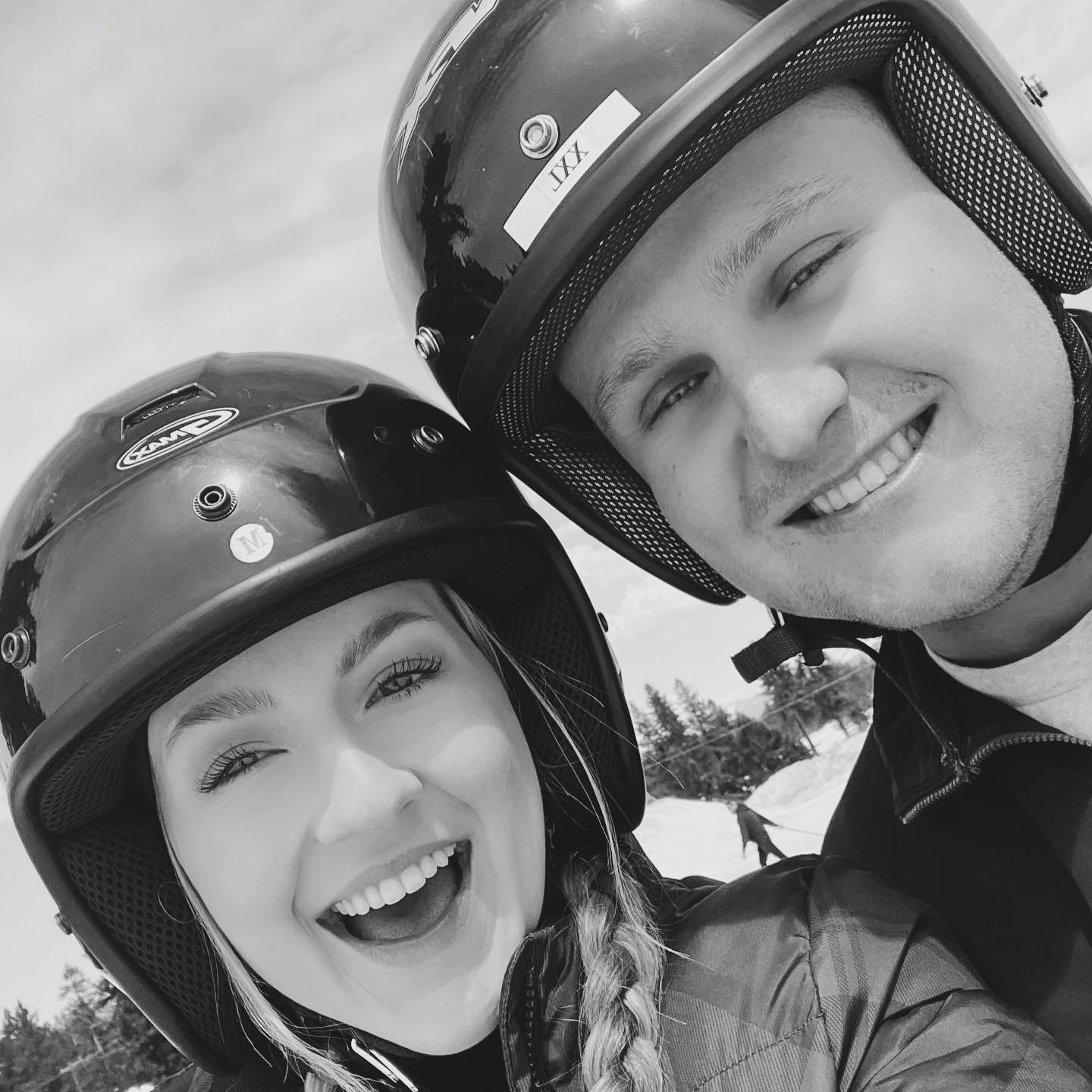 Brendan took Molly snowmobiling for her first time in Tahoe!