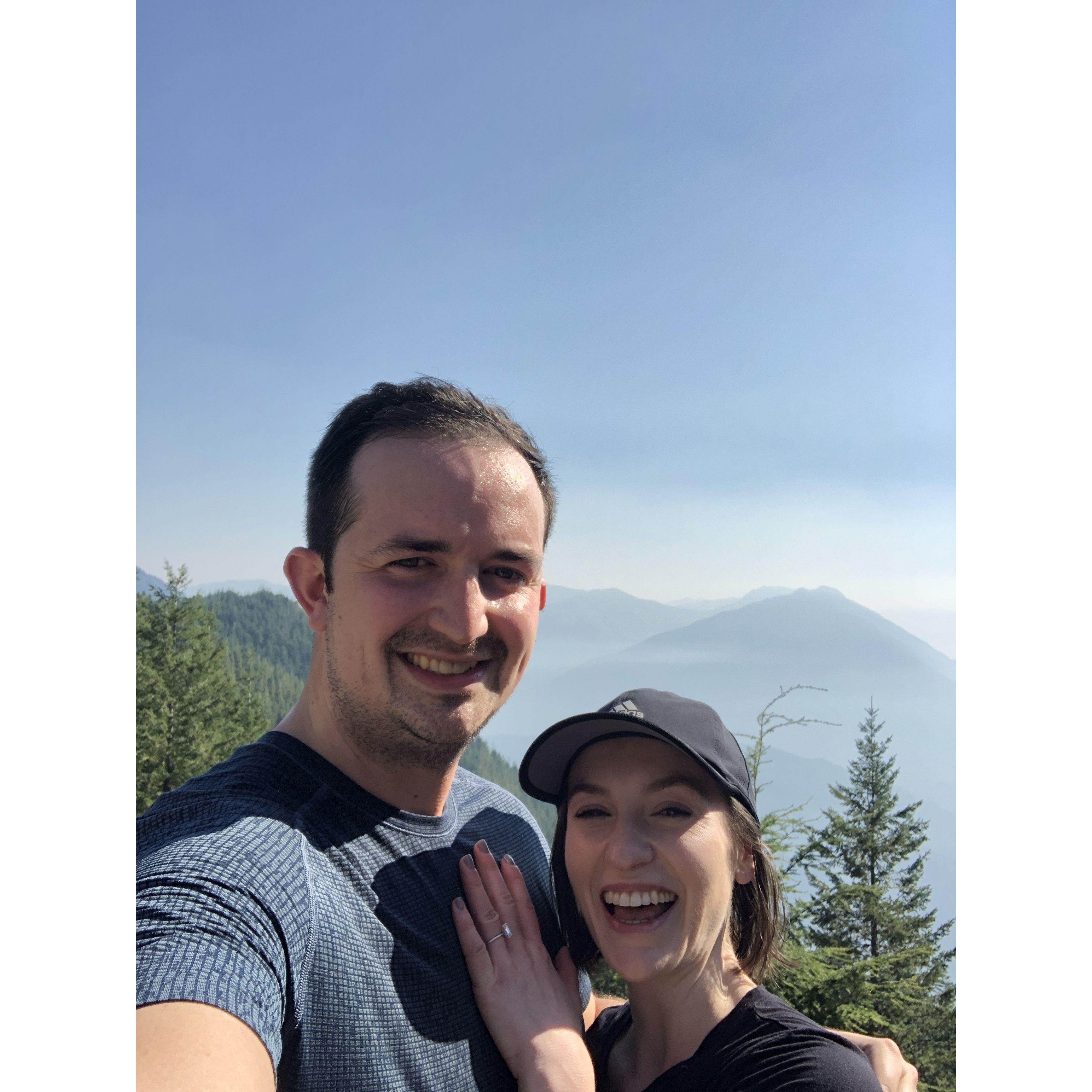 We hiked Mount Sy in Seattle the morning after we got engaged!